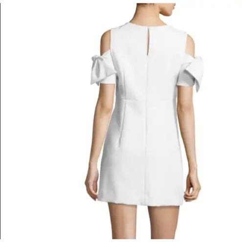 Milly NEW Womens 12 Tie Mod Dress White Cold Shoulder Wedding Bridal Elopement