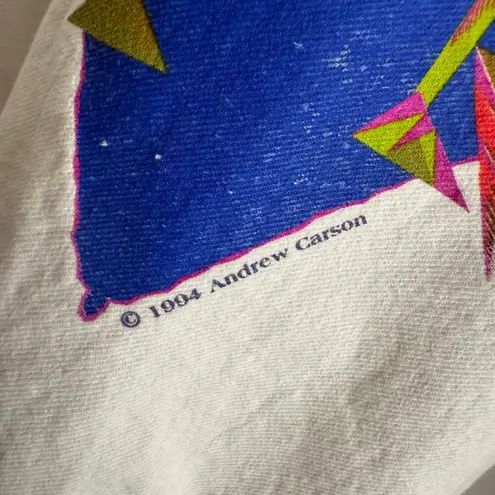 90s Vintage COTTONTOPS Oversized White Golf Motif Collared Sweatshirt | Medium