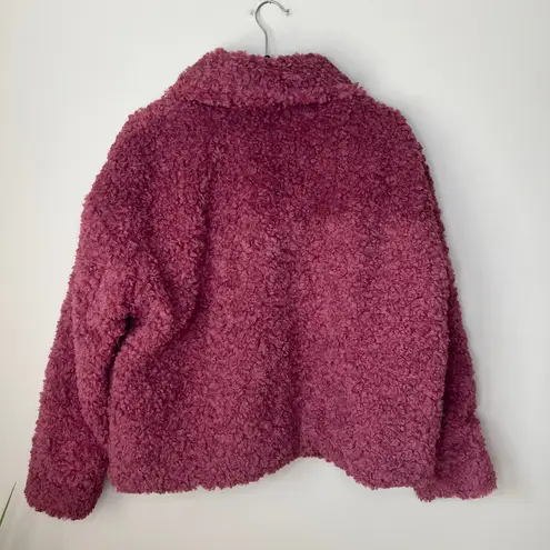 Dance & Marvel Dance & Marvel New w/ Tags Raspberry Cropped Sherpa Coat Size Large Winter