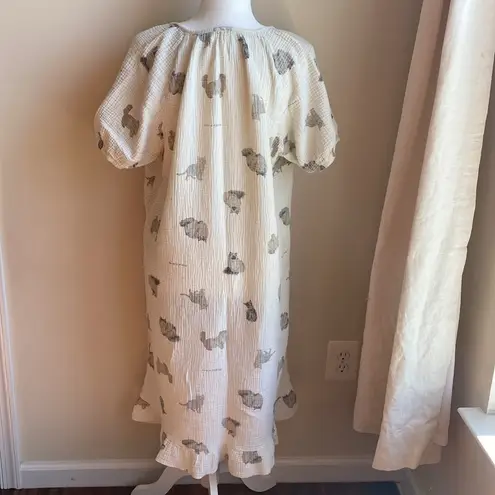 Gelato Pique Waffle Gauze Cotton Dress Cats Nightgown Size M