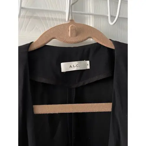 ALC Frank A.L.C. Sleeveless tuxedo Black Vneck wrap style Blazer Jumpsuit pantsuit XS