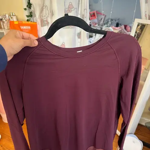 Lululemon  Quick Pace Long Sleeve Dark Adobe Burgundy Size Small/Medium