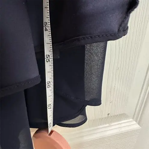 Eliza J Women Sz 8 Navy Blue Embellished Chiffon Gown Formal Elegant Chic Guest