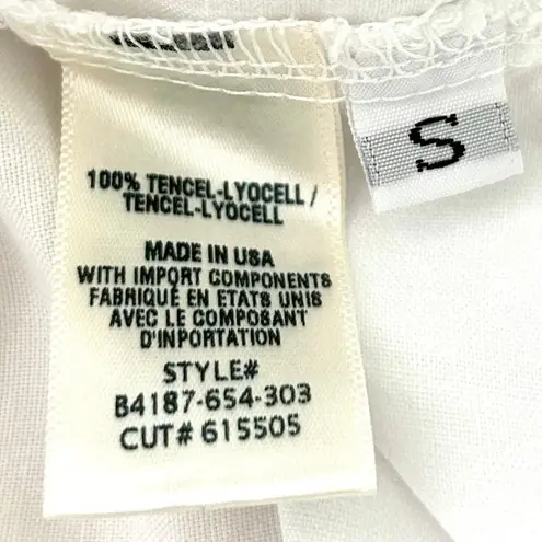 Bella Dahl High-low Hem Button-up Tencel Shirt In White Size S