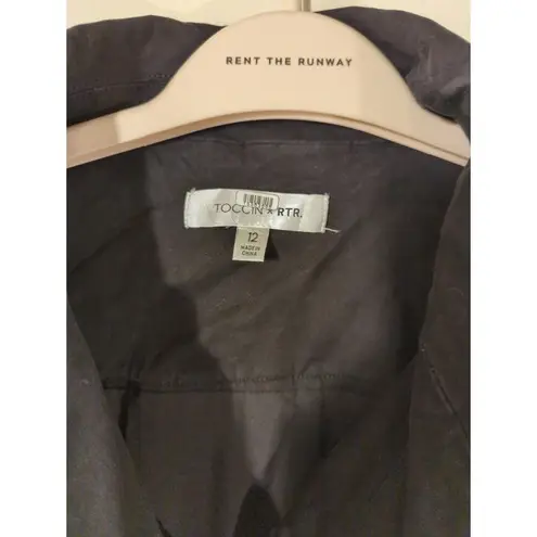 RTR Toccin x RTR Sz 12 Black Trench Blazer Asymmetric Wrap Mini Dress