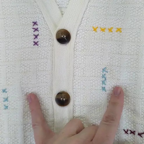 Shenandoah Cardigan Sweater Womens XL Knit Button Up Colorful Stitch Vintage