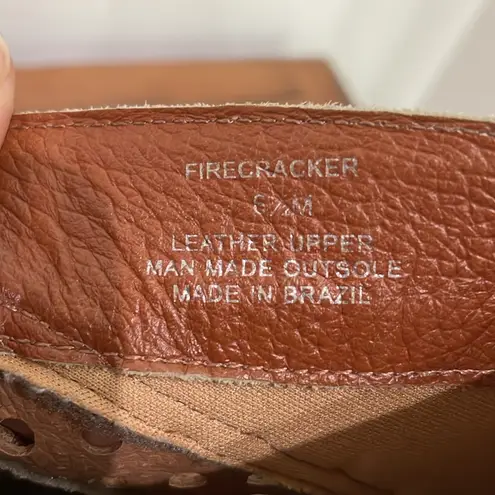 Matisse Tan Braided Cutout Leather Ankle Boot Heel Size 6.5