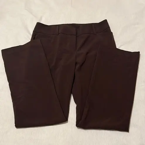 NWOT NY & CO size 12 average brown stretchy zip front pants Brown