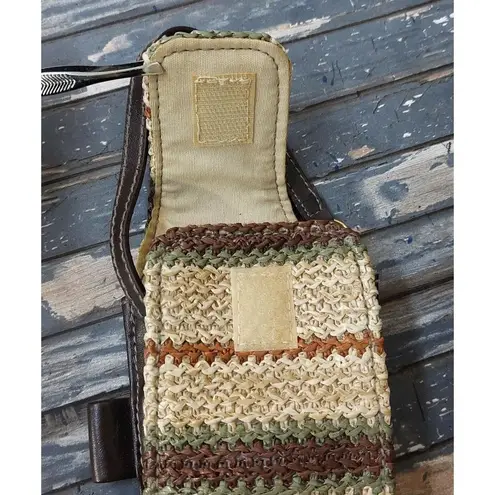 Amanda Smith Cute Woven Striped Round Handle Boho Bag with Detachable Strap