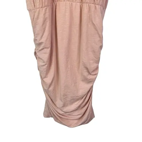 Sundry NWT U-Neck Sleeveless Dress Light Pink Pigment Cashew Ruched Size 1 Small