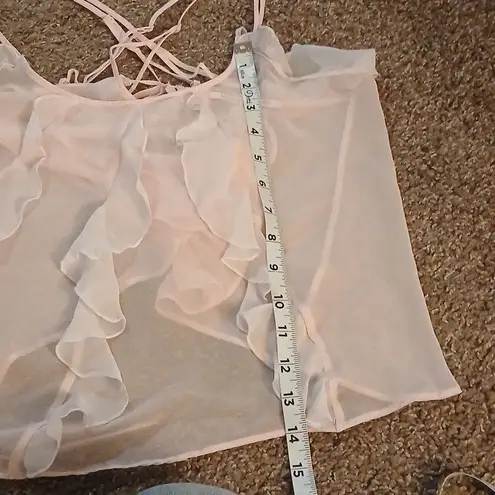 Victoria's Secret  pink flowy sheer cop top size small