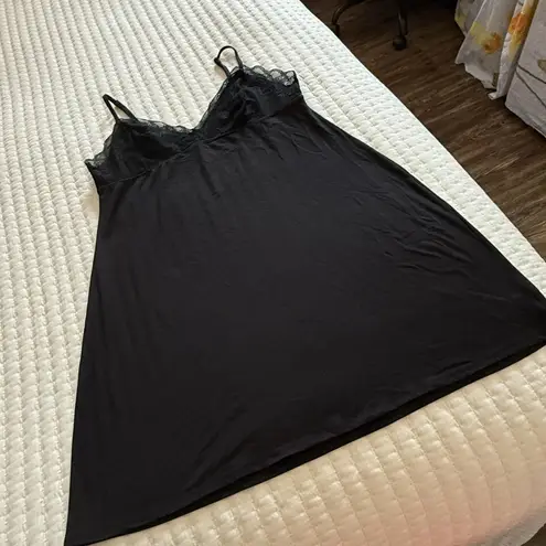 Gilligan O’Malley Slip Chemise Dress Nightgown Sz L Large Black Sleeveless