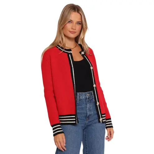 Petal and Pup NWT Women’s Yorkshire Red Contrast Hem Cardigan medium