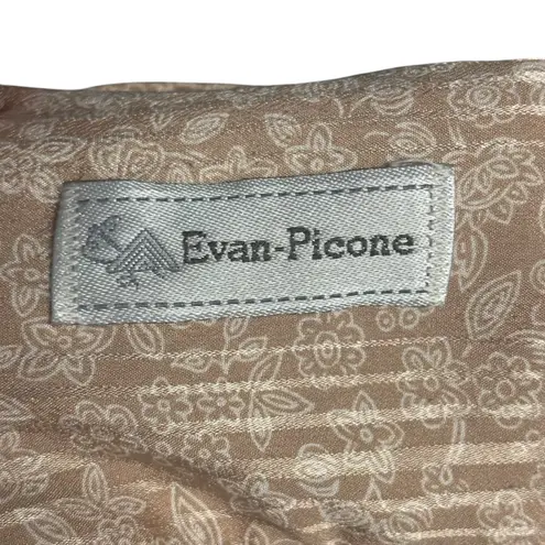 Evan Picone Womens Long Sleeve Blouse Bow Neck Floral Print Sheer Beige Size 14