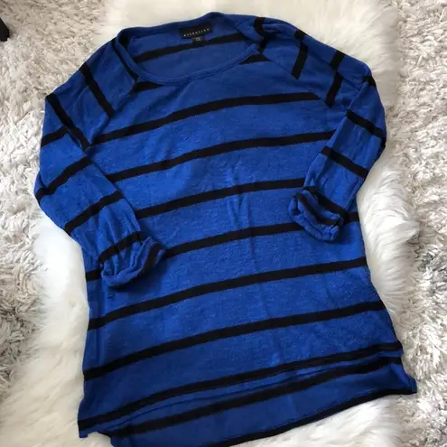 Attention Blue and black striped sweater size XL