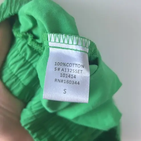 Isalis Vibrant Green High Waist Boxer Style Shorts 100% Cotton Small Gently Used