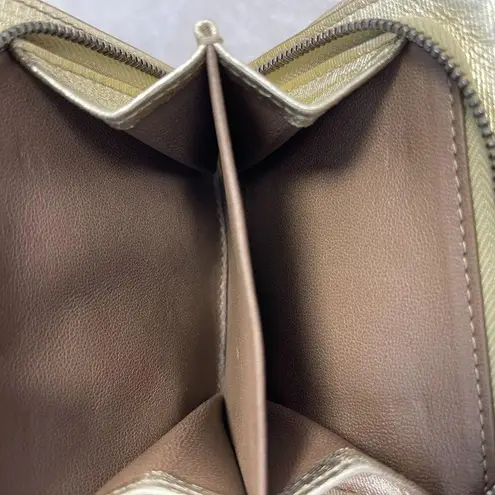 Bottega Veneta Gold Intrecciato Leather Wallet with Coin Pouch - Preowned