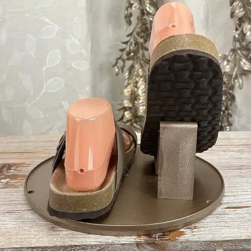 Cushionare Cushionaire Libby Taupe Braided Slip-On Sandals Women’s 8M Suede Footbed Comfort