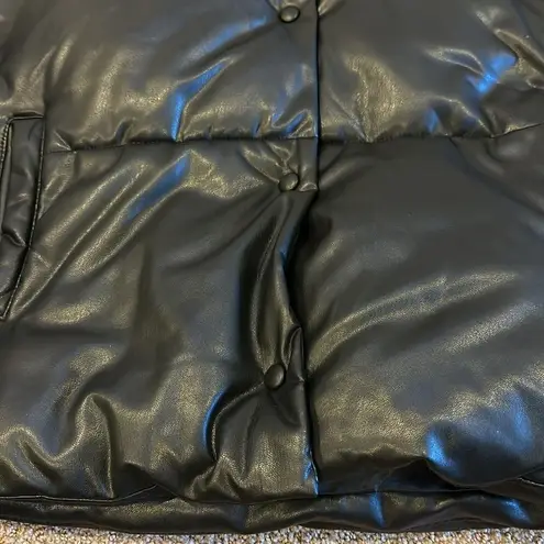 Bagatelle , NYC Women’s Faux Leather Black Puffer Jacket - Size XS