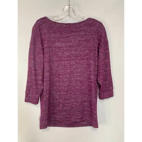 Casion Womens Sweater Quarter Sleeve Cowl Neck Violet Medium Purple