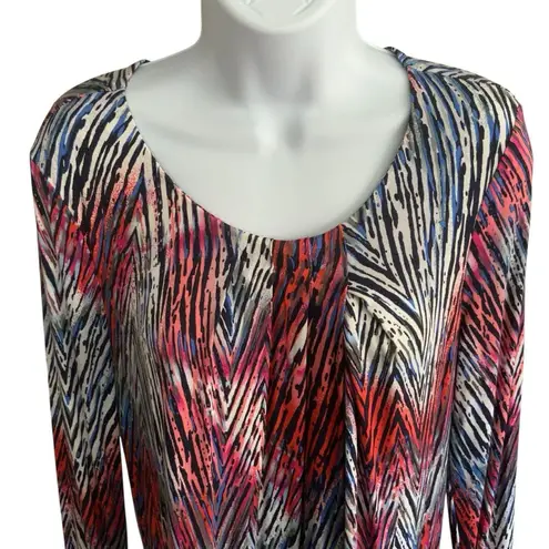 Rafaella Artistic Expression Long Sleeve Abstract Print Top Size Small NWT