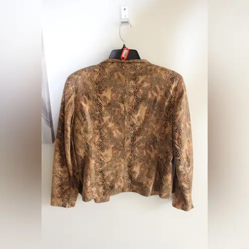 Investments Tan Snake Print Women's Blazer