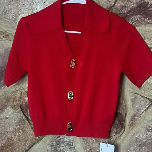 Commense Effortless Collared Top size small Red