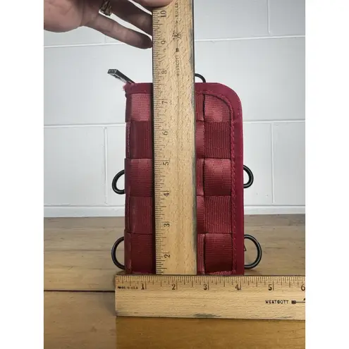 Harveys Seatbelt Bag Red Woven Wallet Clutch Zip Around Y2K