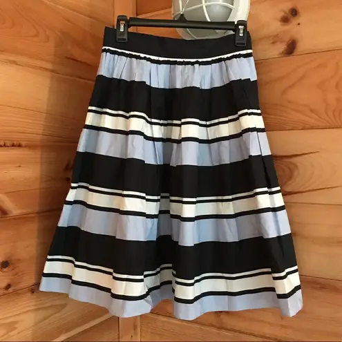 Dolce & Gabbana BLUE/WHITE STRIPED MIDI SKIRT