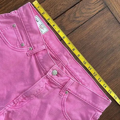 Gap  Low Short Stride Hot Pink denim Shorts 29 8P Cut Off Frayed Hem NWOT Petite