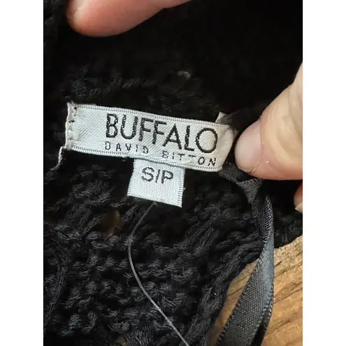 Buffalo David Bitton Black Knit Fringe Vest S/P