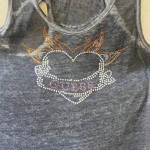 Guess Vintage y2k 2000s  los angeles rhinestone bling tank top