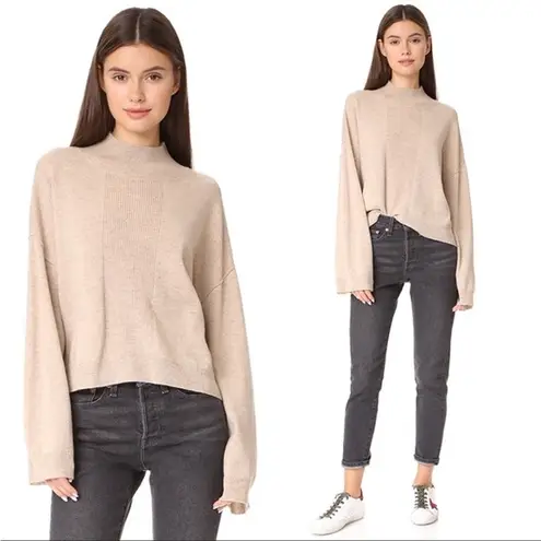 ATM Anthony Thomas Melillo Mock Neck Wool Cashmere Sweater Sz Small Tan