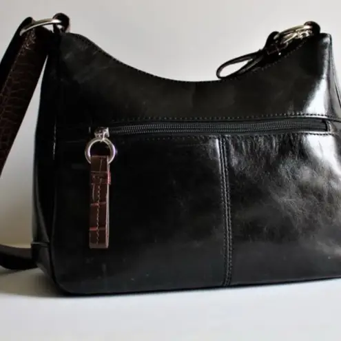 Giani Bernini GENUINE LEATHER BLACK/BROWN PURSE