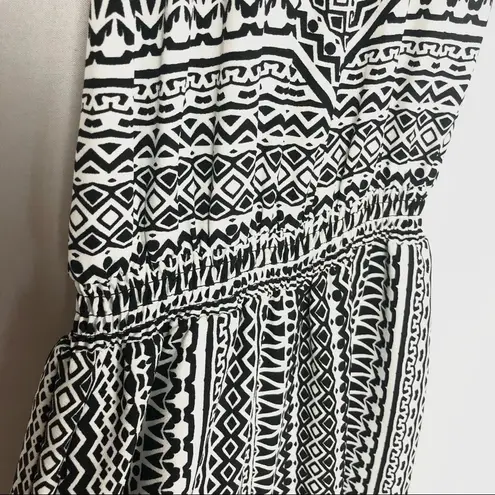 prAna Bijou Black & White Halter High Neck Wide Leg Jumpsuit XS