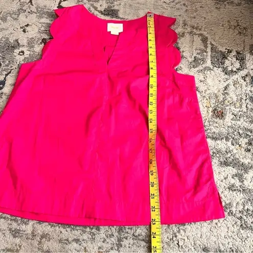 Maeve ANTHROPOLOGIE hot pink sleeveless scalloped edge blouse size 6