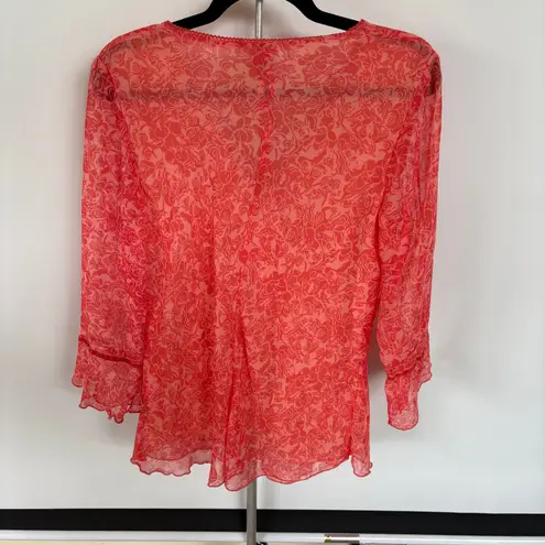 Faded Glory Y2K Fairy Pink Babydoll Blouse Beaded Feminine Glam Rushtok Pixie Top Large thumbnail 3