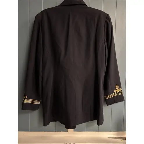 Mondi Women's Vintage Military Nautical Double Breasted Blazer Jacket Sz 38 M/L Blue Size M