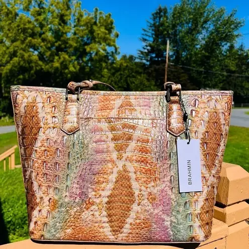 Brahmin  medium Asher truffle python tote bag with tassel HTF​​​​​​​