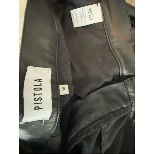 Pistola Slate Black Faux Leather Kellin Pleated Trouser