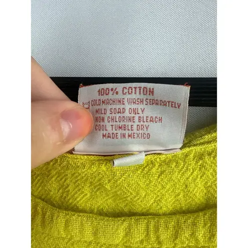 Oh My Gauze! Womens Yellow Top Size 3 100% Cotton Made In Mexico