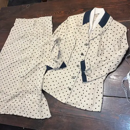 Vintage 50s 60s polka dot skirt and jacket / blouse • modest • suit • 70s •