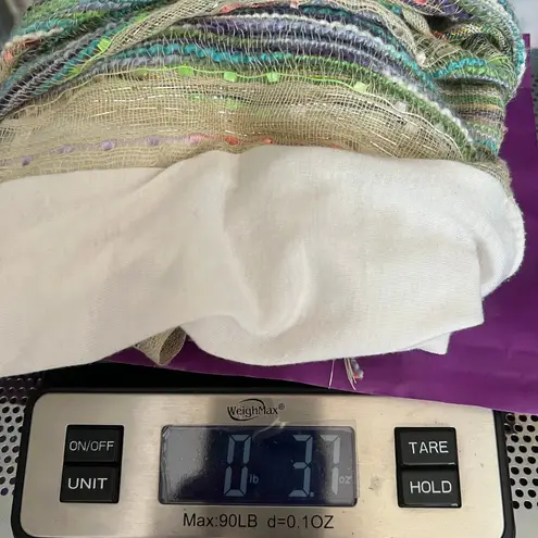 Women's Multicolor Metallic Print Bohemian Fringe Sleeveless Cardigan One Size Size undefined