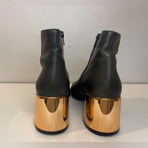 MM6 Maison Martin Margiela Women’s Gray Ankle Block Gold Heel Boots Size 6.5(37)