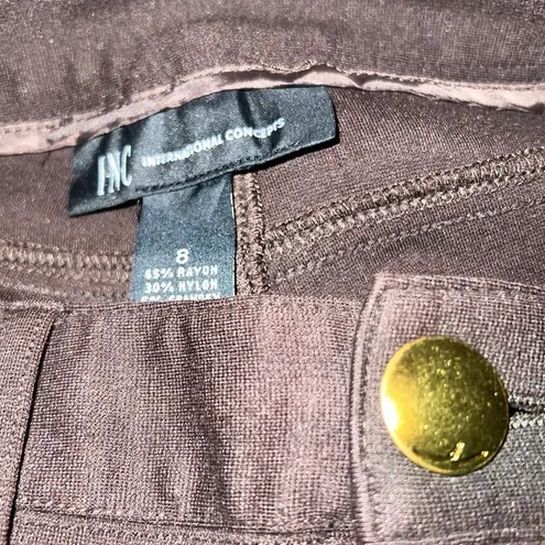 INC International Concepts Brown Curvy Ponte Knit Leggings Size 8