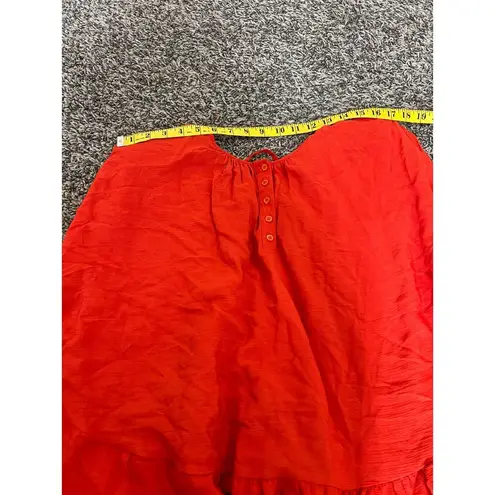 Sincerely Jules Red Rosa Cross Strap Dress Womens Sz S Shapeless Flowy Boho