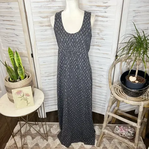 Fresh Produce  Women's Geo Print Maxi Dress Back Keyhole Gray Large Outdoor Beach