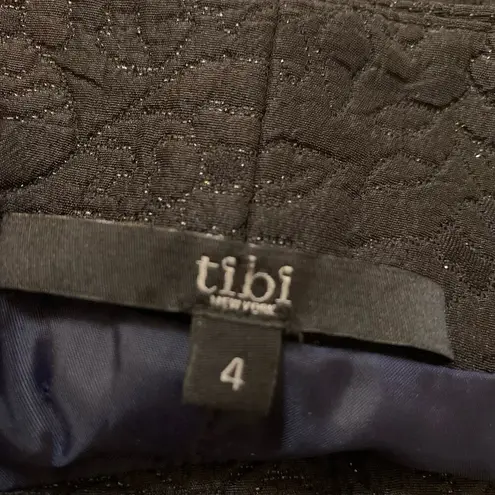 Tibi black & navy blue sparkly midi skirt size 4