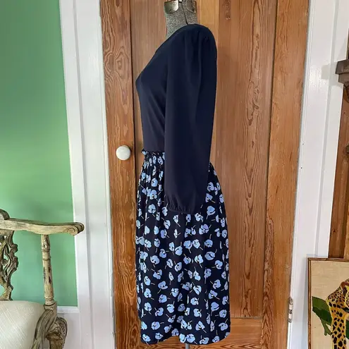 Draper James NWT  Long Sleeve Knit to Woven Floral Midi Dress - Sz Small - Image 9