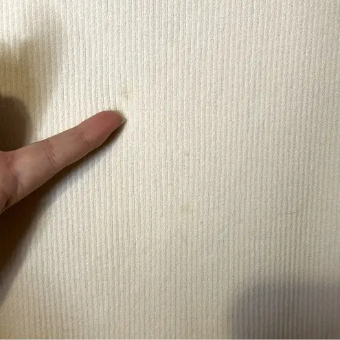 Camille La Vie White Fitted Ribbed Tank Top Rayon Nylon Large Capsule Minimalist